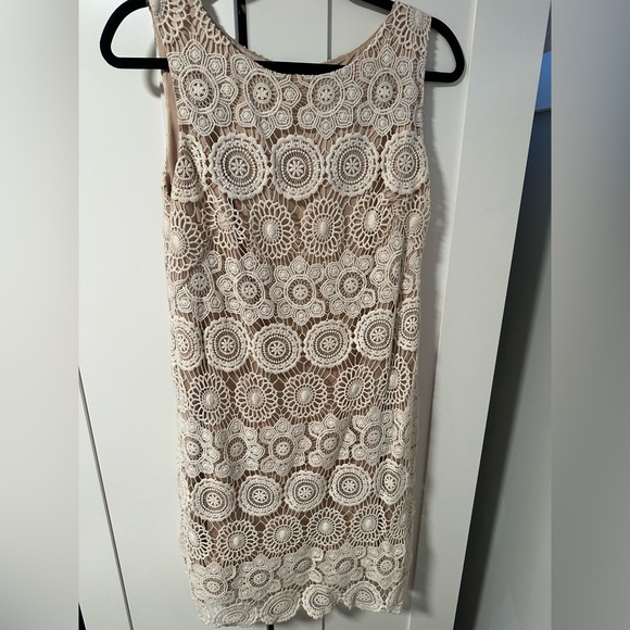 Eliza J Cream Lace Midi Dress - Picture 2 of 3